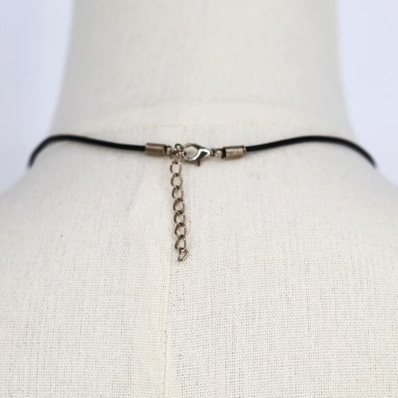 Handmade Curved Wooden Yin Yang Minimalist Modern Pendant Necklace - Picture 3 of 3